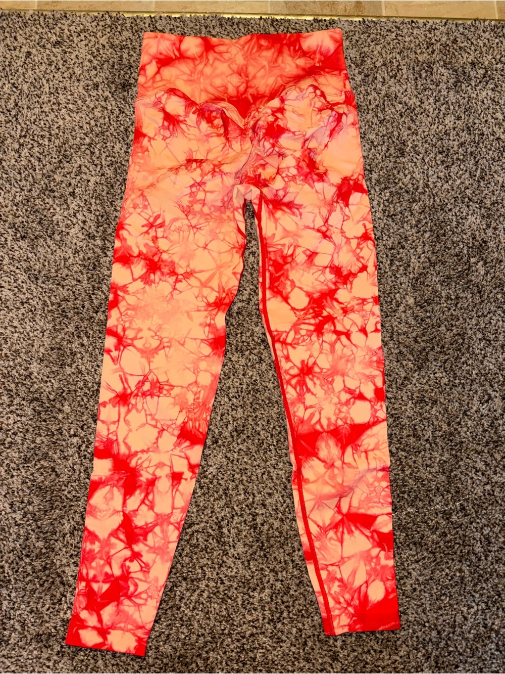 Amazon Women's Red Tie-Dye Active Leggings